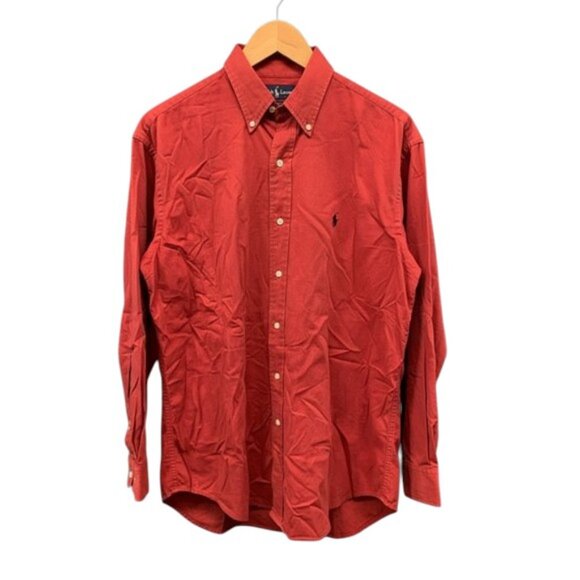 Polo Ralph Lauren Blake Shirt Men’s Size M Red Long Sleeve Button Up 100% Cotton - Picture 1 of 8